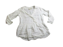 Load image into Gallery viewer, Cynthia Rowley Shirt Womens Small White 100% Linen Wrap Blouse Babydoll Ladies