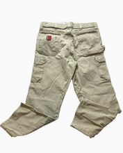 Load image into Gallery viewer, Wrangler Pants Adult 38x32 Taupe Riggs Carpenter Workwear Cargo Pockets Mens
