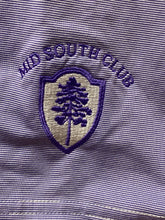 Load image into Gallery viewer, FootJoy Polo Shirt Adult Purple White Striped Golf Performance Preppy Mens