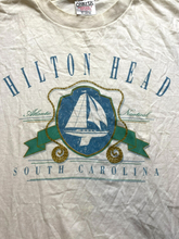 Load image into Gallery viewer, VTG Hilton Head Shirt Adult Extra Large Beige Single Stitch Sailing Boat 90s Men