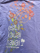 Load image into Gallery viewer, Blue 84 Shirt Womens Small Slate Blue Kauai Hawaii Big Island Gear Flower Ladies