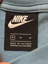 Load image into Gallery viewer, Nike Shirt Womens Medium Slate Blue Double Swoosh Logo Center Cropped Pullover