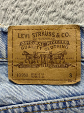 Load image into Gallery viewer, VTG Levi's 10 950 Jeans Womens 11 (30x23) Blue Denim Tapered Leg Orange Tab 90s