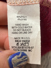 Load image into Gallery viewer, Bibi Sweater Womens Large Peach Wine Colorblock V-neck Open Knit Lightweight USA