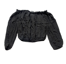 Load image into Gallery viewer, Brandy Melville Shirt Womens One Size Black Off The Shoulder Cropped Viscose