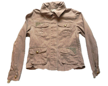 Load image into Gallery viewer, Ashley Jacket Womens Large Snap Button Studded Flap Pockets Shacket Utility Lady