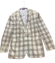 Load image into Gallery viewer, Alan Flusser Sport Coat Mens Medium Beige Plaid Single Breasted Suit Blazer Mens