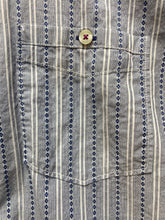 Load image into Gallery viewer, Tommy Bahama Shirt Adult Large Blue Striped Button Up Flip Cuffs Contrast Mens