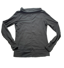 Load image into Gallery viewer, Prana Shirt Womens Small Black Foundation Rib Turtleneck Thumbhole Stretch Lady