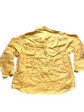 Load image into Gallery viewer, Indigo Palms Shirt Adult Extra Large Yellow 100% Linen Button Up Casual Mens
