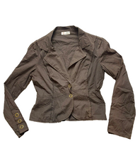 Load image into Gallery viewer, XCVI Wearable Jacket Womens Extra Small Brown Snaps Career Blazer Spandex USA