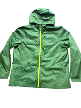 Load image into Gallery viewer, Eddie Bauer Jacket Adult Extra Large Green Full Zip Hoodie Windbreaker Nylon Men