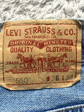 Load image into Gallery viewer, Levis 550 Jeans Adult 36x34 Relaxed Fit Straight Leg Medium Wash Denim Mens