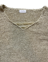 Load image into Gallery viewer, Yinier Sweater Womens Small Beige 100% Silk Open Knit Flared Sleeve Ladies
