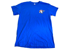 Load image into Gallery viewer, Fayetteville Woodpeckers Shirt Womens Medium Blue MiLB Baseball USA Flag Ladies