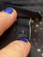 Load image into Gallery viewer, Torrid Shirt Womens 3 3X Black Gold Star Georgette Harper Tunic Blouse Plus Lady