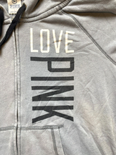 Load image into Gallery viewer, Victoria's Secret Sweatshirt Womens Large Gray Full Zip Love Pink Hoodie Fleece