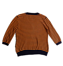 Load image into Gallery viewer, Lauren Ralph Lauren Sweater Womens Medium Orange Navy Striped Outerwear Ladies