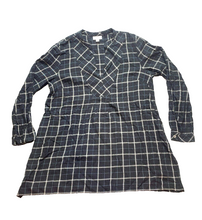 Load image into Gallery viewer, J Jill Shirt Womens Medium Black Windowpane Tunic Oversized Casual Blouse Ladies