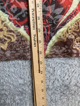 Load image into Gallery viewer, Say What Shirt Womens Medium Brown AOP Rose Heart Skull Tattoo Grunge USA Rayon