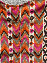 Load image into Gallery viewer, Buttons Shirt Womens Small Pink Orange Hippie Peasant Geometric Festive Boho USA