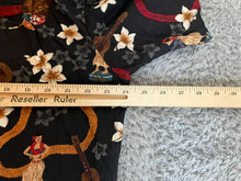 Load image into Gallery viewer, Island Moments Emme Shirt Adult Large Black Aloha Hawaiian Tiki Button Up Mens