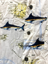 Load image into Gallery viewer, Munsingwear Shirt Adult Extra Large White AOP Fish Camp Button Up Hawaiian Mens