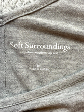 Load image into Gallery viewer, Soft Surroundings Shirt Womens Medium Gray 1/2 Zip Peasant Rayon Spandex Tunic