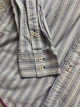 Load image into Gallery viewer, Tommy Bahama Shirt Adult Large Blue Striped Button Up Flip Cuffs Contrast Mens