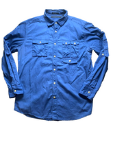 Load image into Gallery viewer, Sean John Shirt Adult Extra Large Blue Utility Flap Pockets Tailored Cargo Mens