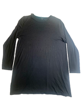 Load image into Gallery viewer, J Jill Shirt Womens Large Black Rhinestone Tunic Oversized Boxy Wearever Ladies