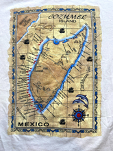 Load image into Gallery viewer, Vintage Cozumel Island Mexico Shirt Womens Large White Big Map La Iguana 2 Sided