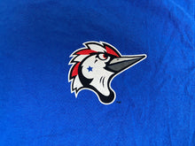 Load image into Gallery viewer, Fayetteville Woodpeckers Shirt Womens Medium Blue MiLB Baseball USA Flag Ladies