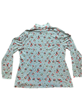 Load image into Gallery viewer, Time and Tru Shirt Womens 3XL Slate Blue Santa Boston Terrier Dogs AOP Ladies