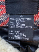 Load image into Gallery viewer, Me Jane Vest Womens Extra Large Navy Aztec Wool Blend Open Front Wrap Jacket