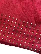 Load image into Gallery viewer, Liquid By Sioni Poncho Womens Small/Medium Maroon Shall Studded Snaps Ladies