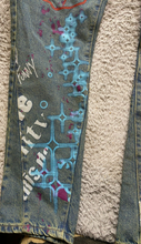 Load image into Gallery viewer, Boohoo Man Jeans Adult 32x30 Blue Denim Graffiti Button Fly Hip Hop Punk Y2K