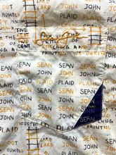 Load image into Gallery viewer, Sean John Shirt Adult Extra Large Beige AOP Spellout Logo Button Up Graffiti Men