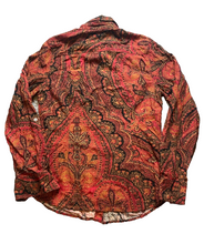 Load image into Gallery viewer, Lucky Brand Shirt Womens Medium Red Black Retro Hippie Festival Button Up Ladies