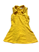 Load image into Gallery viewer, Tmima Shirt Womens Extra Small Sunflower Yellow Lace Up Buttons Slit Blouse