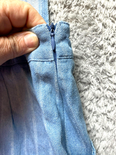 Load image into Gallery viewer, Umgee Overalls Womens Large Jumper Dress Denim Pinstriped Side Zip Pocket Ladies