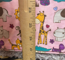 Load image into Gallery viewer, Carol's Scrub Top Womens 1X Pink AOP Animals Giraffe Workwear Medical Shirt Plus