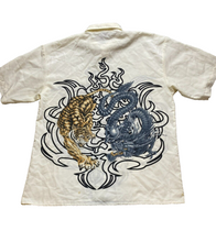 Load image into Gallery viewer, Billion Bay Shirt Adult Extra Large Tiger vs Dragon Button Up Oversized Mens