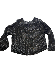 Load image into Gallery viewer, Torrid Shirt Womens 3 3X Black Sequins Shimmer Bling Evening Blouse Plus Ladies