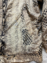 Load image into Gallery viewer, VTG COACO Jacket Womens Large Shoulder Pads Oversized Animal Print Silk Nylon