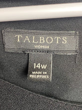 Load image into Gallery viewer, Talbots Dress Womens 14W Black Bell Sleeve Boxy Midi Shift Spandex Plus Ladies