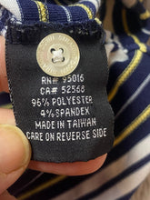 Load image into Gallery viewer, Straight Down Shirt Adult 2XL Navy Yellow Stripes U.S Open Pebble Beach Polo Men