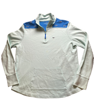 Load image into Gallery viewer, Vineyard Vines Jacket Adult Medium Blue 1/4 Zip Mock Neck Thumbholes Whale Mens
