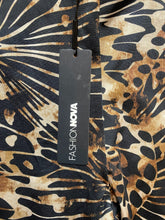 Load image into Gallery viewer, Fashion Nova Pants Women 2X (36x33) Claudina Flare Animal Print Plus Spandex NWT