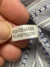 Load image into Gallery viewer, Tommy Bahama Shirt Adult Large Blue Striped Button Up Flip Cuffs Contrast Mens